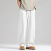 Pantalones Casuales de Moda con Dobladillo Curvo para Hombre, Corte Limpio, Nuevo Estilo Primavera/Verano, Pantalones de Chándal Sueltos de Pierna Ancha, Pantalones Largos Deportivos