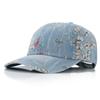 Boné de beisebol jeans estampado estilo étnico feminino primavera e outono chapéu de sol fashion transfronteiriço estudante esportes ao ar livre boné de pico