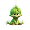Decoración Popular Navideña Transfronteriza Grinch Bebé Colgante Decoración Árbol de Navidad Colgante Acrílico Plano Pequeño Colgante