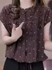 Camisa de Manga Corta con Lunares de Nuevo Diseño para Verano, Top Adelgazante y Versátil