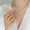 Rueda de la Fortuna Temperamento Elegante Francés Collar de Perlas de Agua Dulce para Madre Regalo de Vacaciones Transfronterizo Joyería de Lujo Ligero