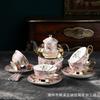 Juego de Taza y Platillo de Porcelana de Hueso de Alta Calidad para Café y Té de Frutas para Uso Doméstico, Estilo Inglés Vintage, Tetera de Vidrio de Alta Estética Calentada con Vela