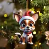 Transfronterizo Nuevo Acrílico Plano Dibujos Animados Perro Colgante Árbol de Navidad Decoración de Árbol de Navidad Colgante Llavero Lindo