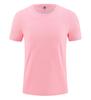 Camiseta de algodón de seda fresca de 180 g, manga corta, cuello redondo, de peso pesado, ropa de grupo, ropa de trabajo, ropa de clase, logotipo imprimible informal americano.
