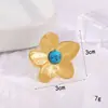 Anillo Hidráulico de Acero Inoxidable Transfronterizo Nuevo Producto Lujo Accesible Anillo de Flor de Gama Alta Anillo Abierto de Turquesa Venta al por Mayor