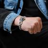 Pulseira Ano do Tigre ano de nascimento zodíaco Cabeça de Tigre pulseira masculina prata esterlina moderna personalidade masculina torneira dominadora joia de prata grossa para meninos