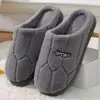 Chinelos de Algodão Femininos Inverno Antiderrapante Pelúcia Quente Chinelos de Confinamento Interno Casa Masculino Fofo Peludo Algodão Chinelos Inverno