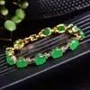 Pulsera de Jade Malayo al por Mayor, Pulsera con Incrustaciones de Jade Malayo Verde Esmeralda, Pulsera de Jade de Moda para Mujer
