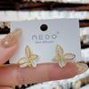 Brincos Personalizados Super Fada Micro-cravados de Borboleta Femininos Design com Senso de Estilo Coreano Personalizados Versáteis Brincos com Pino de Prata Brincos da Moda de Celebridade da Internet