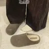 Zapatos Birkenstock de Cuero y Lana con Suela Gruesa para Mujer, Zapatos Cálidos de Algodón con Felpa, Slip-on, Sin Tacón, Zapatillas Cerradas para Persona Perezosa