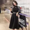Vestido de Noche Elegante 2026 para Mujer, Vestido Largo de Manga Larga de Primavera para Fiesta, Vestido Largo Noble de Manga Larga para Mujeres Menudas, Vestido de Gala para Reunión Anual