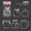 Bolsa adhesiva transparente de PET hecha a mano con flores secas, película de plástico, pegatina de cuenta manual, marcador creativo, pegatina de botella de vidrio, decoración