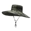 Sombrero de Sol Chal de Ala Ancha de Verano para Hombres, Protección Solar para Exteriores, Sombrero para Montañismo y Pesca, Sombrero de Pescador Coreano Casual Impermeable de Secado Rápido