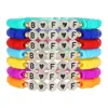 Pulsera para el Día de San Valentín Transfronteriza AliExpress Venta al por mayor Corazón de Amor Flor de Arcilla Blanda Pulsera de Cuentas con Letras Set de Joyería de Comercio Exterior