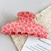 Pinza para el pelo de acetato con forma de corazón rosa claro y estampado de leopardo, estilo coreano, directo de fábrica. Versátil pinza de tiburón para Primavera/Verano. En stock. Lote mixto. Personalizable