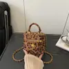 Moda Otoño e Invierno Estampado de Leopardo Bolso Cuadrado Pequeño Bolso de Hombro Único Cruzado para Niñas Mini Elegante Exquisito Accesorio de Viaje Bolso para Labiales