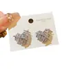Aretes de Zirconia en Forma de Corazón Electrochapados en Oro Real de 18 Quilates, Aretes Dorados Estilo Coreano Dulce y Fresco, Lujo Ligero, Gama Alta, Aretes Versátiles