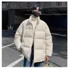 Jaqueta de algodão de inverno estilo coreano com gola alta para homens, novo modelo 2026, marca americana moderna, jaqueta puffer casual solta, casaco de algodão quente
