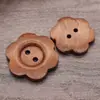Botón de flor de madera natural color primario botón de madera para camisa infantil cárdigan suéter botón abrigo vintage gabardina botón