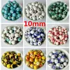 Jingdezhen 10mm esmalte de color cuentas de cerámica cuentas sueltas de cerámica cuentas de cerámica de color venta al por mayor