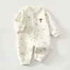 Mameluco de algodón puro, acolchado de tres capas para bebé, cálido para otoño e invierno, unisex, adecuado para recién nacidos e infantes