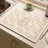 Mantel individual estilo americano, Mantel aislante del calor y absorbente de agua para encimera, Tapete escurridor de tierra de diatomeas para cocina, lavable, no requiere lavado, Posavasos, Protector de encimera