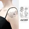 Nuevas pegatinas de tatuaje temporales negras individuales transfronterizas, pegatinas personalizadas para la cara, pegatinas para el brazo, pegatinas para la clavícula, pegatina de tatuaje