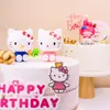 Decoración de Pastel Fruta Gato Kt Cereza Albóndiga Pequeña Ding Dang Gato Muñeco Mueve la Cabeza Plato Curvo