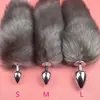 Tapón anal pequeño de metal con cola de perro, tapón anal de cola de pelo real, tapón anal de zorro, juguete sexual para adultos
