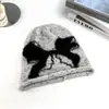 Gorro holgado de jacquard japonés fino de invierno, versátil coreano, para circunferencia de cabeza grande, gorro frío de punto de lana de lujo ligero para mujer