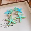 Aretes de Estrella de Mar~Tachuelas de Estrella de Mar de Resina con Pasador de Plata para Mujer, Aretes de Estilo Vacacional Fresco de Isla, Aretes de Diseño Único