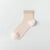 Medias de Seda para Mujer, Calcetines Cortos de Malla Transpirables Finos de Verano, Calcetines Frescos de Verano, Calcetines Blancos de Media Pantorrilla Estilo Ballet