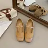 Zapatos planos de estilo francés para mujer, punta cuadrada, Mary Janes de dos vías, nuevos 2026, moda versátil, tira poco profunda, suela blanda, zapatos de un solo color