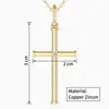 Nuevo collar de cruz bañado en oro europeo y americano para mujer, cadena para la clavícula, joyería simple y elegante para el día a día, collar artístico