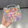 Nuevo set de caja de regalo con coletero y pinzas para el pelo para niñas, cuerda para el pelo dulce de macarrón, pinzas lindas, set de caja de regalo de accesorios para el pelo