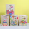 Bolsa de Papelão Branco Feliz Aniversário Pronta para Venda Sacola de Presente Feliz Aniversário Sacola de Papel Aplique 3D
