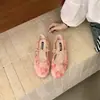 Zapatos Mary Jane de Malla Rosa Estilo Chino Nuevo 2026 Primavera/Verano Nuevos Planos de Red Estilo Hada con Lazo
