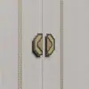 Club de Pediluvio Habitación Privada Manija de Puerta de Madera Cuadrada Semicircular Estilo Chino Hotel Salón de Banquetes Puerta de Madera Maciza de Doble Apertura Manija Grande