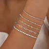 Transfronteiriça Europa e Estados Unidos e Estados Unidos venda quente 5 peças pulseira terno mulheres liga redonda conta corrente caixa corrente simples moda pulseira