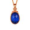 Colgante de topacio azul London natural estilo europeo y americano bañado en oro de 18 quilates con incrustaciones de tesoros de color y diamantes seleccionados