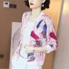 Chaqueta de béisbol estampada con protección solar para mujer, nuevo estilo verano 2025, talla grande, chaqueta holgada, top tipo cárdigan, abrigo corto de primavera y otoño, moderno