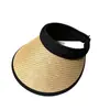 Sombrero de Paja de Doble Capa con Protección UV para Verano, Sombrero de Sol para Playa, Sombrero de Sol para Verano sin Copa, Moderno y Versátil