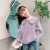 Novedades de Primavera y Otoño para Niños Medianos y Grandes Dulce Lindo Dibujos Animados Solapa Manga Larga Sudadera Versátil Simple de Personalidad de Moda