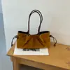 Bolso Tote Meilade para Viajes de Negocios para Mujer 2026 Nuevo Otoño Vintage Bolso de Hombro de Gamuza Gran Capacidad Bolso de Axila