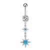 Europeo y Americano Transfronterizo Nuevo Cobre Incrustado Zirconio Colgante Luna Estrella Nueva Joyería para Perforación Corporal Uña para Ombligo Anillo para Ombligo
