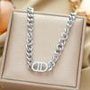 Venta caliente transfronteriza exquisita cadena para clavícula de acero de titanio y oro real 18K para mujer joyería de moda ins que no se decolora