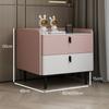 Gabinete de Almacenamiento Completo Simple de Madera Maciza Moderna Estante de Almacenamiento de Cuero Juego Completo Mesa de Noche de Pizarra de Lujo Ligero Apartamento Pequeño de Dormitorio