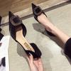 Zapatos de Punta de una Sola Capa para Mujer 2023 Nueva Llegada Primavera Verano Famosos en Internet Zapatos Versátiles Tacón de Aguja Hebilla Cuadrada con Pedrería Zapatos Profesionales de Tacón Alto