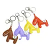 Huayang colgante personalizable de pony de cuero "Hazte Rico Pronto" decoración para llavero DIY accesorio de PU llavero al por mayor
