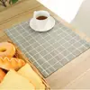 Individual nórdico de tela de algodón y lino estilo japonés, servilleta, individual para plato, individual para comida occidental, individual aislante para niños estudiantes